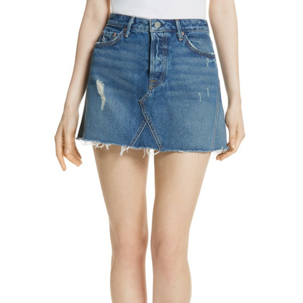 Grlfrnd Blue Denim Mini Jean Skirt